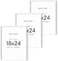 HAUS AND HUES 18x24 White Metal Picture Frames - Features Premium Aluminum, Vertical & Horizontal Hang, Shatterproof Plexiglass - Perfect for Home, Room, Office (18x24 in, White, Set of 3)