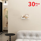 JOOM White Metal Floating Shelf - Floating Shelf, Small Bathroom Shelf, Display Shelves for Wall Storage (12 in)