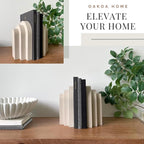 OAKOA Concrete Heavy Book Ends Decorative - Decorative Bookends for Heavy Books - Book Ends for Shelves Decorative - Heavy Duty Bookends for Shelves Decorative - Modern Bookends Decorative