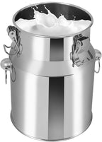 Stainless Steel Milk Can, 201 Stainless Steel Pail 1Gal Milk Can with Sealed Lid, 5L Hanging Lid Metal Milk Jug Bucket for Oil Tea Wine