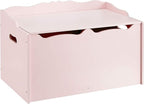 Amazon Basics Kids Toy Box, Wooden Organizer Storage Chest, Pink, 30" x 18" x 19"