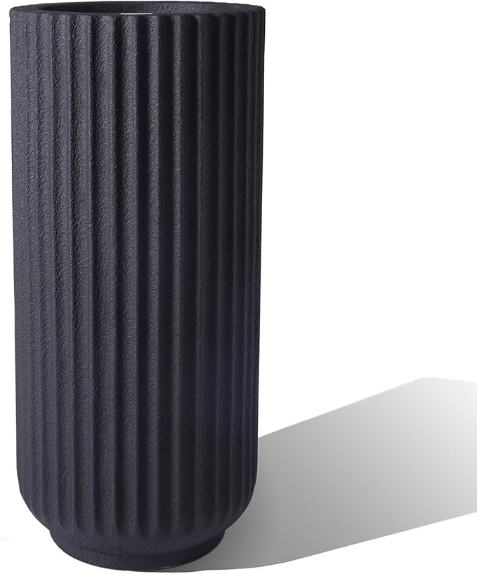 31.5 Inch Tall Roman Column Concrete Planter（14.2Dx31.5H，36 Pounds）,Durable All-Weather Use with Drainage Holes,Large Tall Round Planter for Outdoor Indoor Plants
