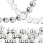 White and Silver Linking Balloons, 100PCS 6 Inch Small Metal Silver Quick Link Balloons for Making Balloon Wall Heart Arch Tails Balloon for Wedding Birthday Baby Shower Graduation Party Decorations