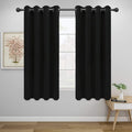 Easy-Going Blackout Curtains for Bedroom, Solid Thermal Insulated Grommet and Noise Reduction Window Drapes, Room Darkening Curtains for Living Room, 2 Panels (52x63 in,Black)