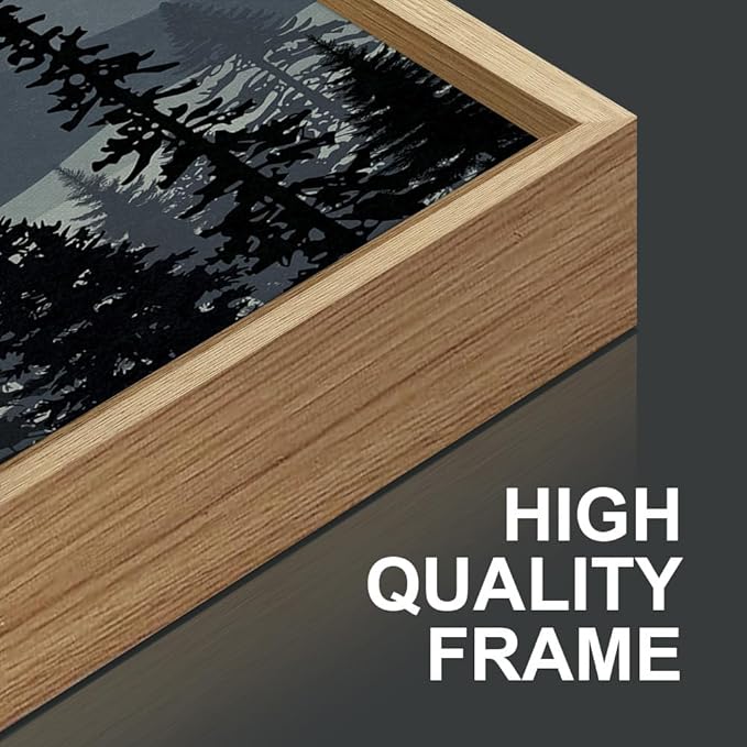 Tinonedraw Boho Mountain Framed Canvas Wall Art Set of 3, Watercolor Nature Landscape Art Prints, Modern Sunrise Art Paintings, Black Pines Tree Forest Wall Decor for Living Room Bedroom Office 16"x24"x3