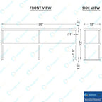AmGood Double OverShelf Stainless Steel NSF - Many (96" Long x 18" Deep)
