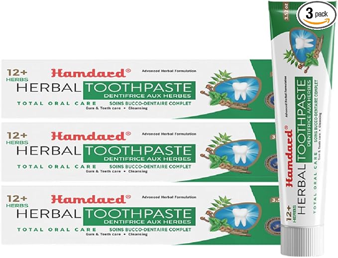 Hamdard 12 Herbs Miswak Total Oral Care Toothpaste 100g (Pack of 3)