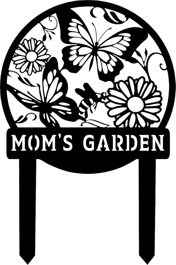 Personalized Butterfly Garden Metal Sign with Stake, Custom Address Plaque Yard Name Sign, Farmhouse Decorations