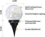 Solar Globe Lights Outdoor Waterproof-Solar Balls for Garden-Cracked Glass Ball Outdoor-Solar Orbs for Outside-Outdoor Decorations for Patio and Yard Lawn Backyard Decor