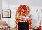 RECUTMS 2 Pack Fall Maple Garland - 5.8 FT/Pcs Autumn Hanging Fall Leave Vines for Home Garden Wedding Party Thanksgiving Dinner Fireplace Door Frame Doorway Backdrop Christmas Decor