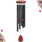 Large Aluminium Wind Chimes Outside, Soothing Melodic Memorial Sympathy Wind Chime, Suitable Outdoor Garden Decor, Gift for Mom Women Neighbors (Black Wind Chimes-36 in)