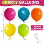 Tropical Balloons 12 Inch Summer Hawaiian Hot Pink Orange Teal Yellow Green Colorful Latex Party Balloon Multicolor for Luau Pool Aloha Beach Birthday Baby Shower Wedding Party Decoration