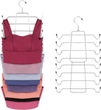 ZEDODIER 3 Pack Tank Top Hanger, Space Saving Bra Hangers, Non-Slip Hanging Sport Bras Holder, Closet Organizers and Storage for Camisoles Tank Tops Bras Ties Swimsuits Strappy Dress, Silver