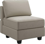 Belffin Modular Sofa Middle Module with Storage Accent Armless Chair for Modular Sectional Sofa Couch Velvet Grey