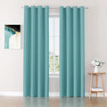 ChrisDowa Blackout Curtains 72 inches Long for Bedroom - 2 Panels Set Grommet Thermal Insulated Room Darkening Curtains for Living Room (Aqua, 52 x 72 Inch)