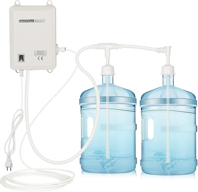 Bottle Water Dispenser Pump System, 20ft 110V AC US Plug High Flow Bottled Water Dispensering with Dual Inlet for Home Kitchen Coffee Tea Machines Water Dispenser Ice-Maker Refrigerator
