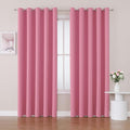ChrisDowa Blackout Curtains 70 inches Wide for Bedroom - 2 Panels Set Extra Wide Grommet Thermal Insulated Room Darkening Curtains for Living Room (Pink, 70 x 84 Inch)