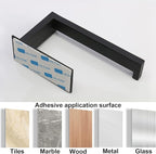 Toilet Paper Holder, Self Adhesive Tissue Holder Stainless Steel Rustproof Paper Roll Holder, No Drilling Easy to Install, Toilet Paper Rack Suitable for Office, Bathroom (Matte Black)