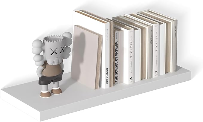 12 Inch Deep Floating Shelves for Wall 1 Pack White Floating Shelves Large Storage Space Wall Mount Shelf for Living Room Kitchen Bathroom 30" W x 12" D x 1.2" H White