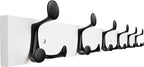 SKOLOO 39-Inch White Wood Coat Rack Wall Mount with 6 Triple Hooks - Ideal for Family Entrances, Classrooms, and Pet Supplies Storage - Perfect Coat Hooks for Wall, Pack of 2