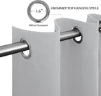 Easy-Going Blackout Curtains for Bedroom, Solid Thermal Insulated Grommet and Noise Reduction Window Drapes, Room Darkening Curtains for Living Room, 2 Panels(52x46 in, Greyish White)