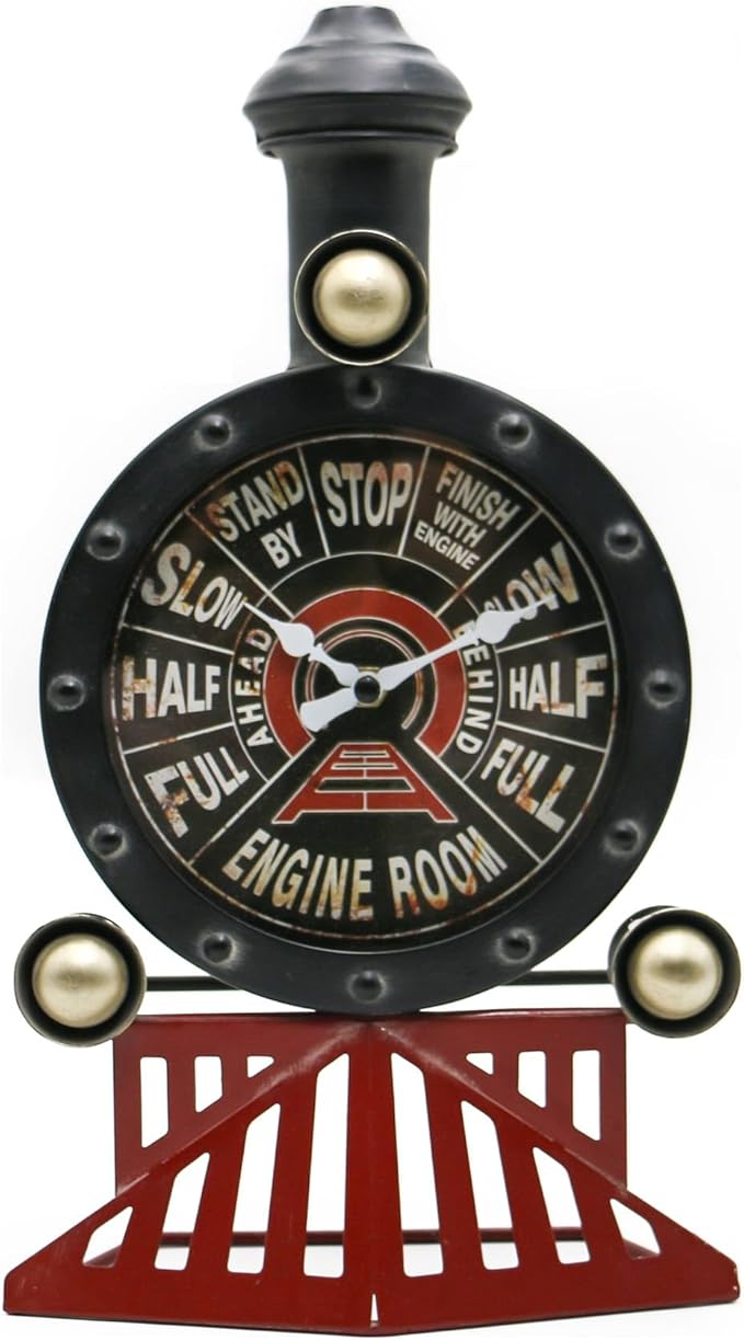 YOUKI Vintage Train Wall Decor,Steampunk Clock,Train Gifts for Men,Man Cave Clock,Wall Art for Office Bedroom