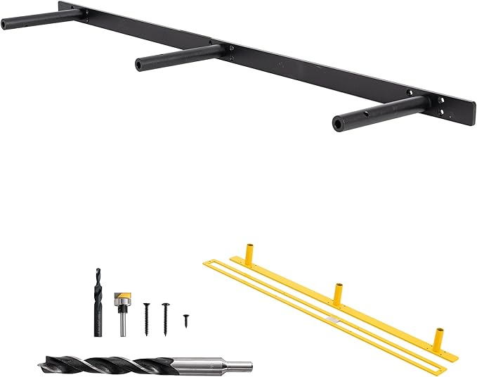Heavy-Duty Floating Shelf Bracket, Hidden Shelf Bracket for Fireplace Mantel and Shelves, if Installed on Studs, max-Load of 210 pounds, 38 inches, (with Premium Build kit)