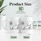 RZHV Just Breathe 11 Oz Novelty Mug, Funny Dandelion Coffee Mug for Floral Lover, Calming Gifts for Yoga Lover, Meditation Mental Health Gifts for Women