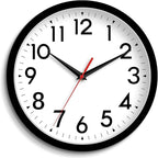 Wall Clock Analog 10 Inch Silent Non Ticking Battery Operated Modern Decorative for Living Room Kitchen Office Bedroom Bathroom(Black)