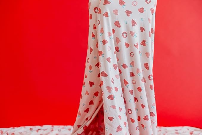 Copper Pearl Jumbo 3-Layer Baby Blanket: Soft Quilts for Boys & Girls | Breathable, Cozy Toddler Blanket | Newborn Quilt | 46x46 Premium Polyester/Rayon | Strawberry