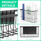 Magnetic Storage Basket Organizer for Fridge & Kitchen, 11lb Capacity Essentials Holder, No Tools Needed, Adjustable & Removable Spice Rack for Plastic Wrap, Foil, & More