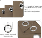 Easy-Going Blackout Curtains for Bedroom, Solid Thermal Insulated Grommet and Noise Reduction Window Drapes, Room Darkening Curtains for Living Room, 2 Panels (42x95 in, Camel)