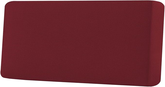 H.VERSAILTEX Super Stretch Individual Seat Cushion Covers Sofa Covers Couch Cushion Covers Slipcover Sets Thick Jacquard Textured Twill Fabric (1 Piece Sofa Cushion Cover, Burgundy Red)