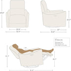 CHITA Power Recliner Chair Swivel Glider, FSC Certified Fabric Living Room Nursery Reclining Sofa Chair with Lumbar Support,Terracotta