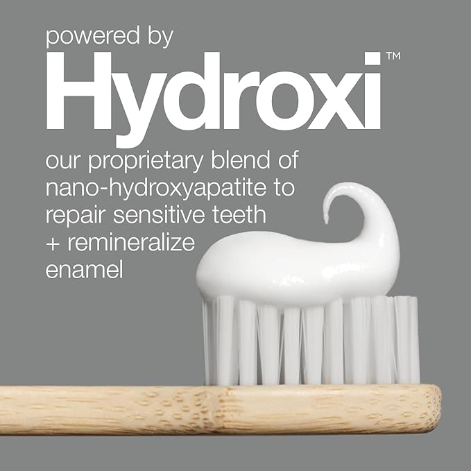 Davids Hydroxi™ Fluoride Free Nano Hydroxyapatite Toothpaste for Remineralizing Enamel & Sensitive Relief, Whitening, Antiplaque, SLS Free, Natural Peppermint, 5.25oz, Made in USA (3 Pack)