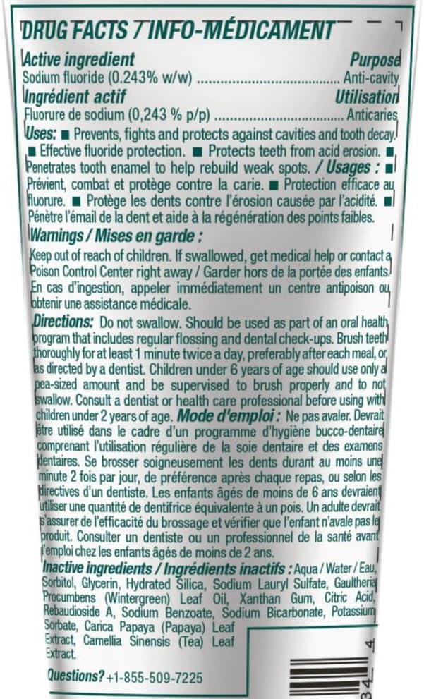 ATTITUDE Enamel Repair Toothpaste with Fluoride, Spearmint Flavor, Vegan & Cruelty-Free, Sugar-Free, Plant & Mineral-Based Ingredients, Clean Oral Care, 4.2 Oz