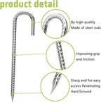 Rebar-Stakes-12-Inch, Ground Stakes Heavy Duty J-Hook Galvanized Anti-Rust Heavy Duty Ground Anchors for Garden Dog Fence Chicken Coop Christmas Decorations Deer Fence 12pcs