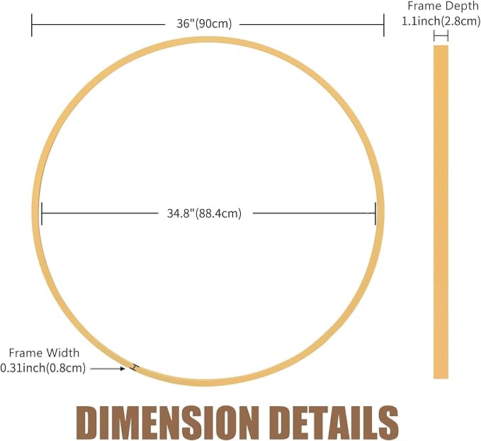 BEAUTYPEAK Circle Mirror Gold 36 Inch Wall Mounted Round Mirror with Brushed Metal Frame for Bathroom, Vanity, Living Room, Bedroom, Entryway Wall Decor (Gold, 36 Inches)