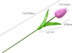 Mandy's Artificial Tulips 20 Stems Lavender PU Faux Flowers for Wedding Home Decor 13.5 Inch