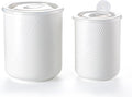 Food Storage Containers with Airtight Lids: Ceramic Canister Sets for Kitchen Countertop - Porcelain Jar for Coffee Tea Flour Sugar Rice Cookies Candy - White (23+42 oz)