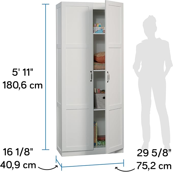 Sauder Select Storage Cabinet/ Pantry cabinets, White finish