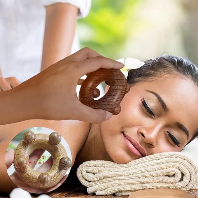 Wood Therapy Abdominal Massage Tools,Lymphatic Drainage Massager, Body Sculpting Scraping Tools for Muscle Pain Relief, Anti Cellulite, Body Contouring and Shaping
