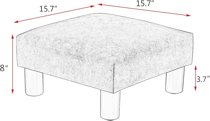 Joveco Small Footstool Ottoman Upholstered PU Leather Square Footrest Ottomans Small Foot Rest for Desk Couch Living Room Bedroom Office (Brown)