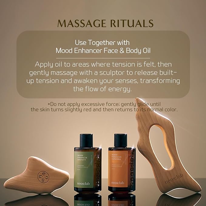 Body Sculptor - Beech Wood Massage Tool, Portable & Lightweight Scraping Tools, Wood Gua Sha, Relieve Tensed Muscle, Lymphatic Massage to Help Face & Body Circulation