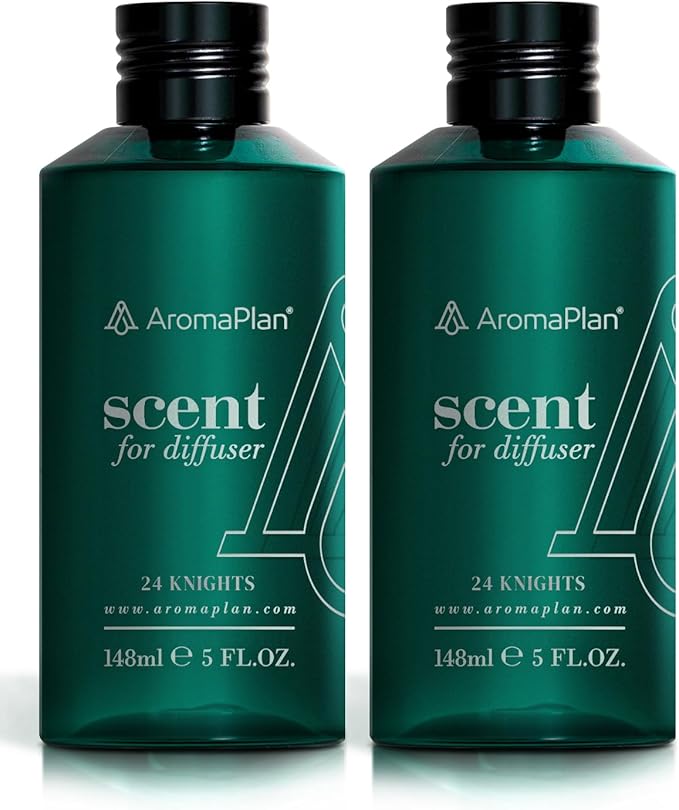 Aromaplan Hotel Scents 24 Knights 5 Fl Oz (2 Pack), Luxury Aroma & Hotel Fragrance Diffuser Oil- Hotel Diffuser Oil for Aromatherapy- USA Made, Bigger Bottle, Bolder Aroma & Longer Lasting