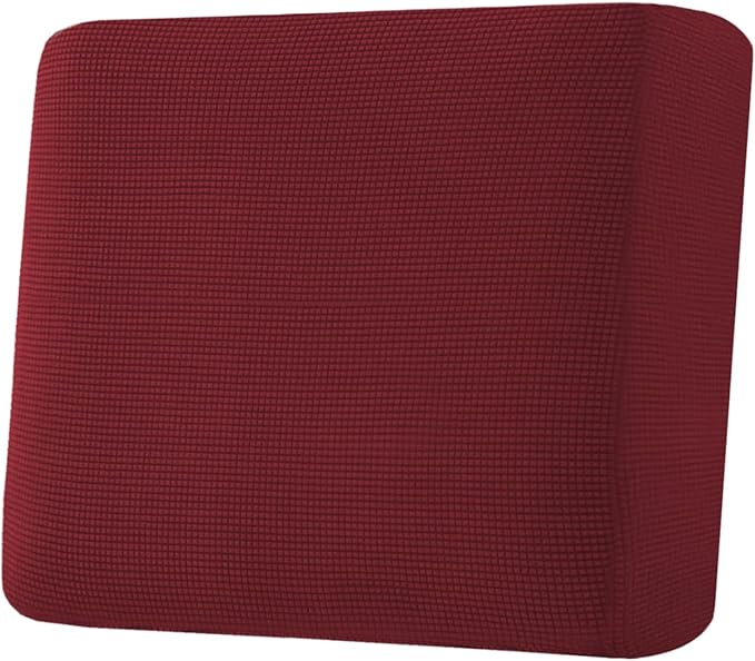 H.VERSAILTEX Super Stretch Individual Seat Cushion Covers Sofa Covers Couch Cushion Covers Slipcover Sets Thick Jacquard Textured Twill Fabric (1 Piece Chair Cushion Cover, Burgundy Red)