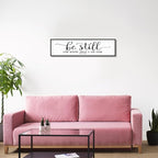 Be Still And Know That I Am God: Christian Bible Verse Wall Art Framed Scripture Sign Farmhouse Entryway Wall Hanging Plaque Religious Decor For Living Room Bedroom 12"X40"