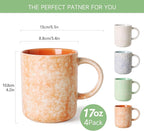 17 OZ Coffee Mugs Set of 4, Ceramic Modern Coffee Mugs Set with handle for Tea/Latte/Milk/Cocoa.