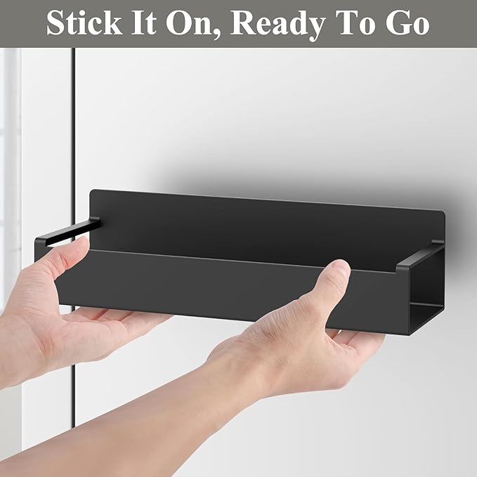 6 Pack Magnetic Spice Rack Organizer for Refrigerator and Oven, Black Fridge Organizers and Storage for Kitchen
