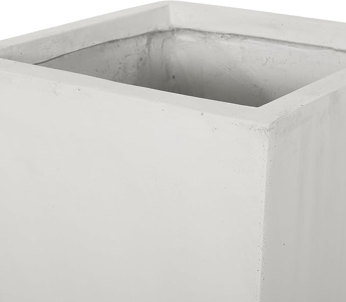 Christopher Knight Home Jorine Tapered Planter, Cast Stone Plant Pot, Lightweight Concrete Urban Planter, Standing Urn, Patio Garden Pot for Entryway Poolside, No Assembly Needed, 13" Matte White